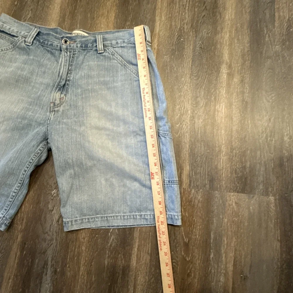 VTG Y2K Levis Carpenter Denim Shorts Mens 36 Light Wash Blue Utility Workwear
